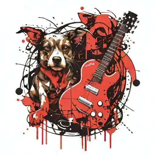 Guitar Dog Hasky Music Zodiac Sign Twins Son Daughter