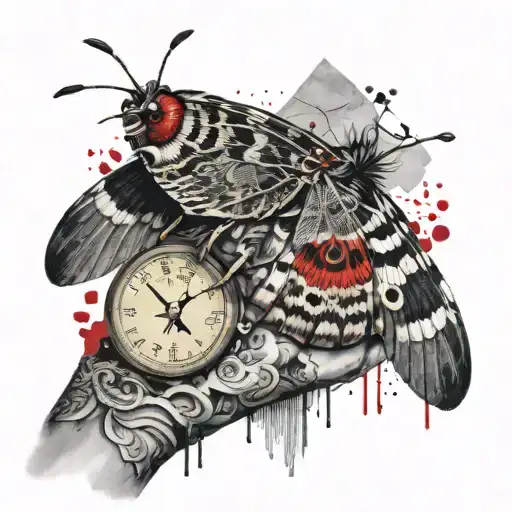 Sitting Moth On The Back Of A Hand Surrounded But Not Overpowering By A Compass