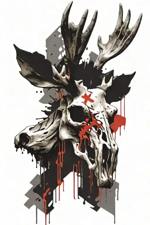 Evil Moose Skull Mysterious