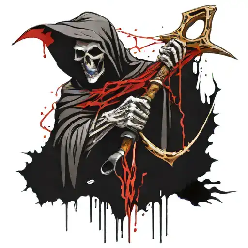 Grim Reaper Holding A Scythe Evil