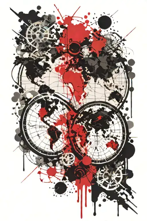 World Map Compass With Map