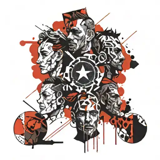 Matching Tattoo For 5 Friends Shape