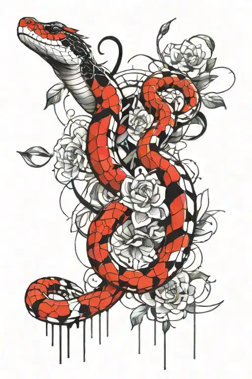 Snake And Lotuses