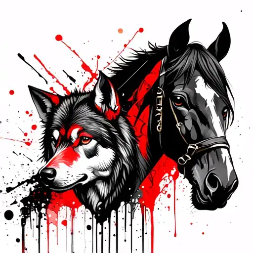Wolf And Horse