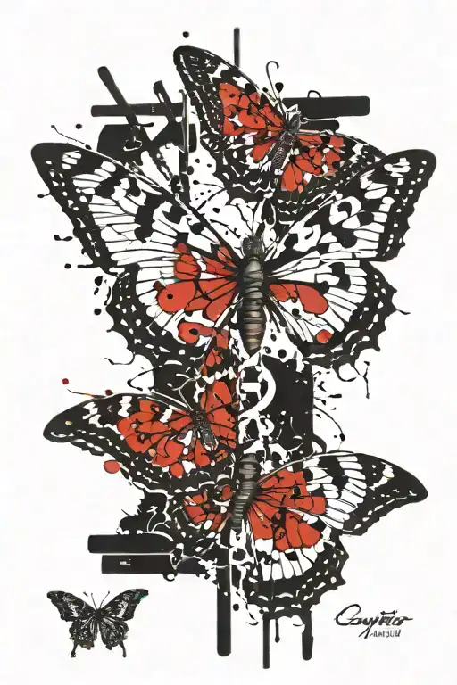 Butterfly And Sword Intertwined Representing Hope And Strength With The Words Cynity On It