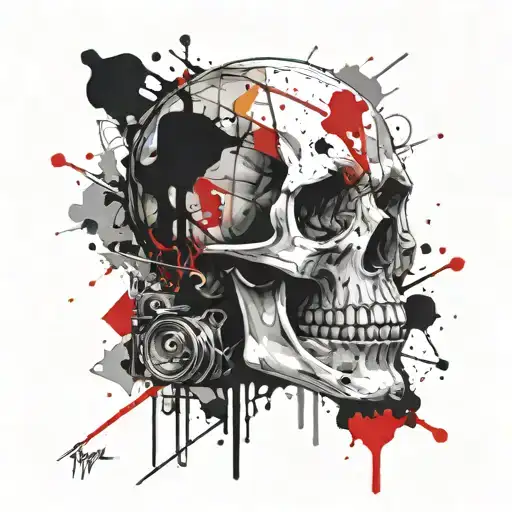 Simple Skull With Card Featuring