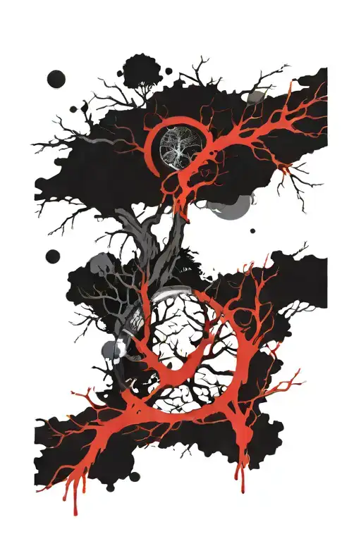 Black Hole Above World Tree Branch