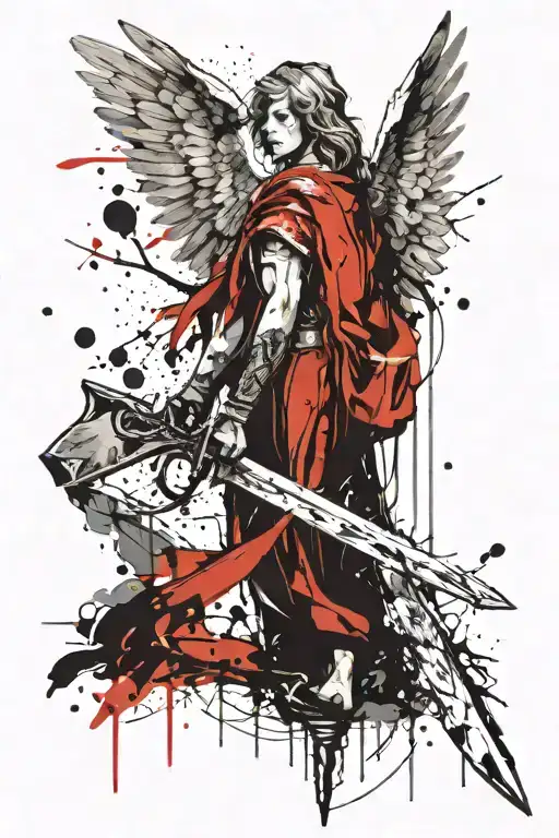 Guardian Angel Holding A Sword