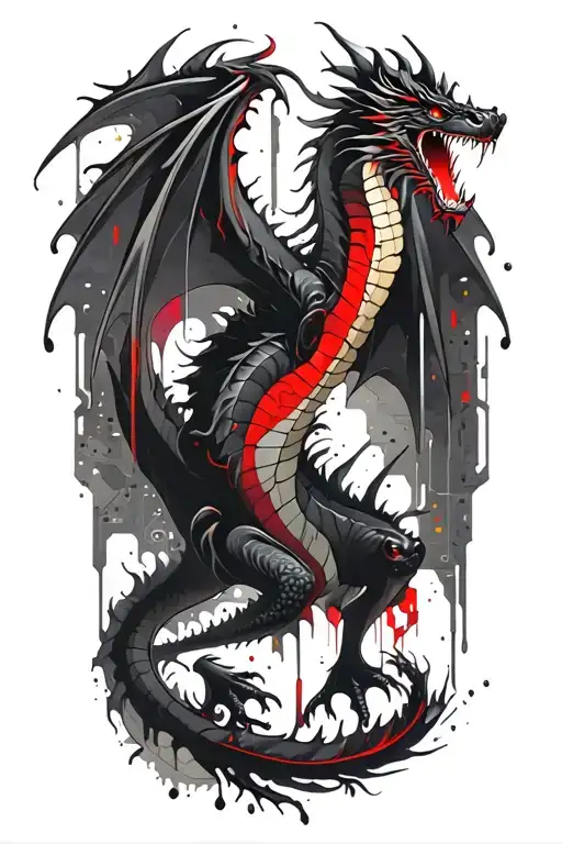 Black Dragon Full Body Circuit Board Patterns