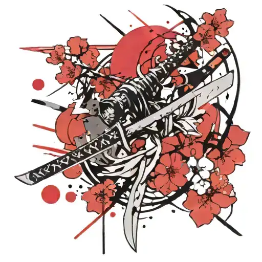 Katana With Sakura