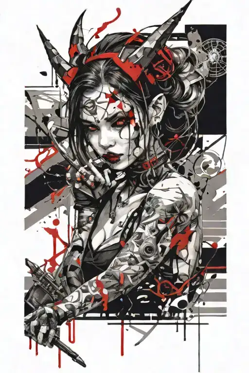 A Demon Girl With A Bat