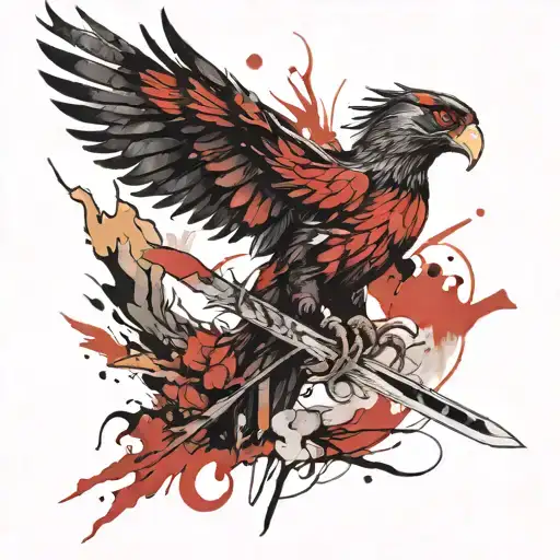 Phoenix Hugging Sword Embedded