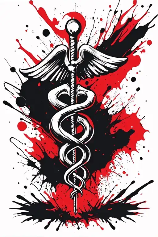 Blackout Sleeve With Rod Of Asclepius Symbol