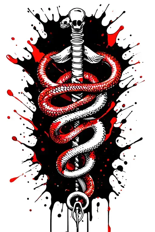 Rod Of Asclepius With Striking Snake