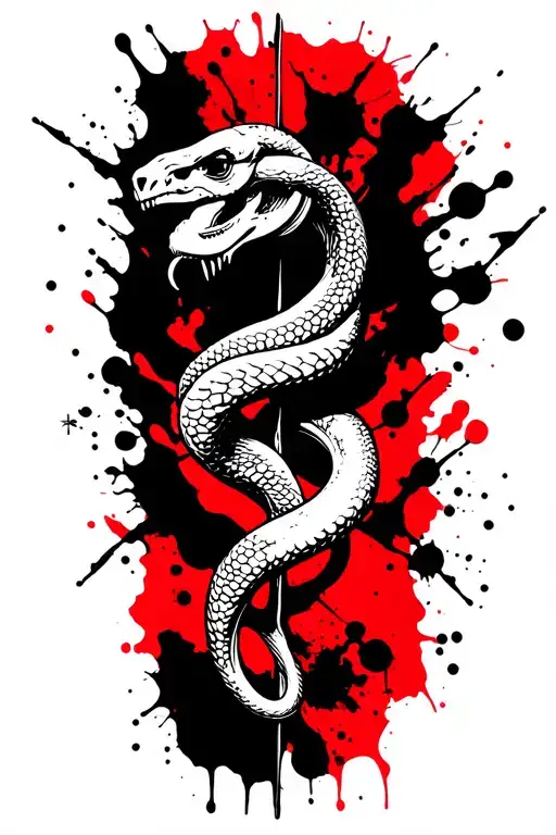 Rod Of Asclepius With Large Snake Head