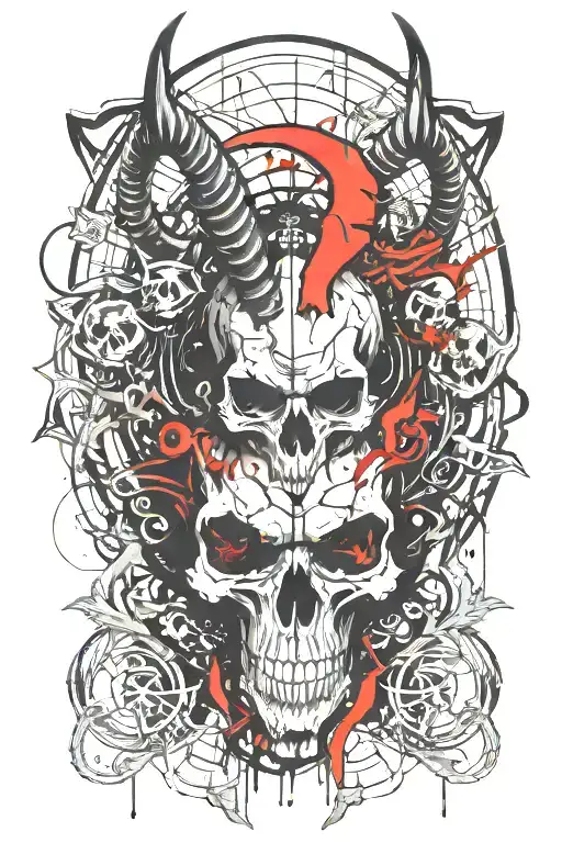 Capricorn Zodiac Signs Intertwined With Skulls Tarot Carde