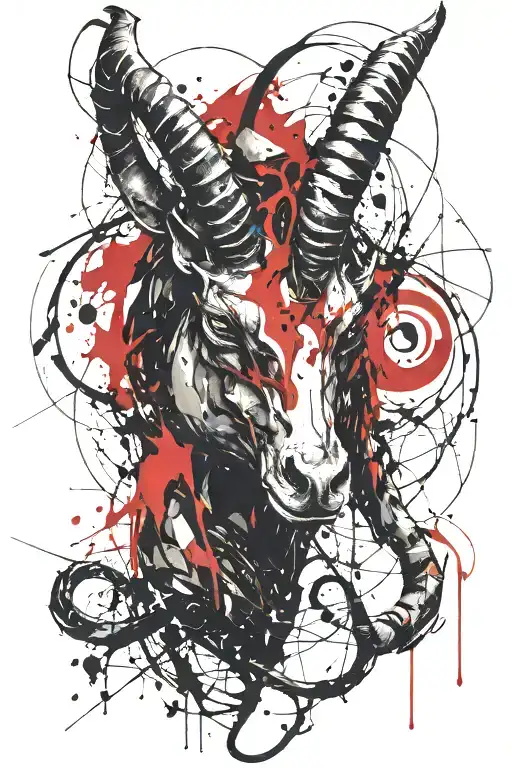 Capricorn Zodiac Symbol Formed Using Intricate