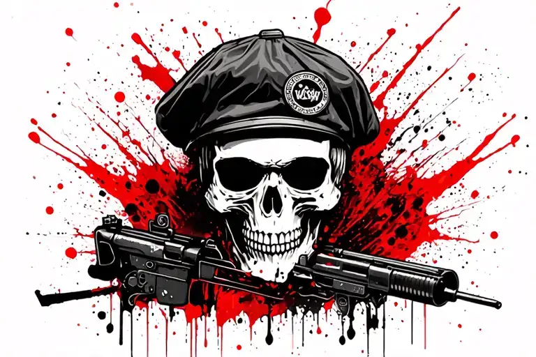 Army Ranger Skull Wearing Beret
