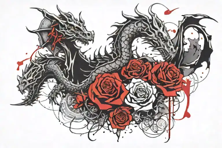 Dragon And Rose