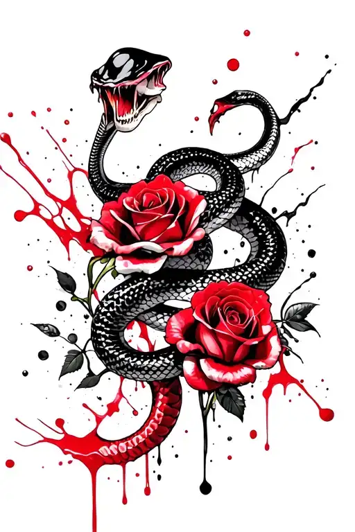 Snake And Roses And