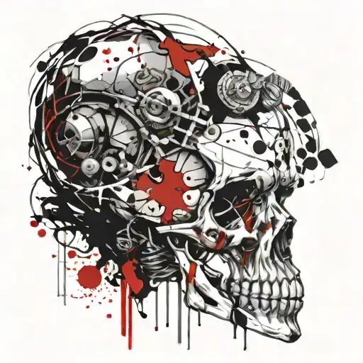 Skull With Cuts