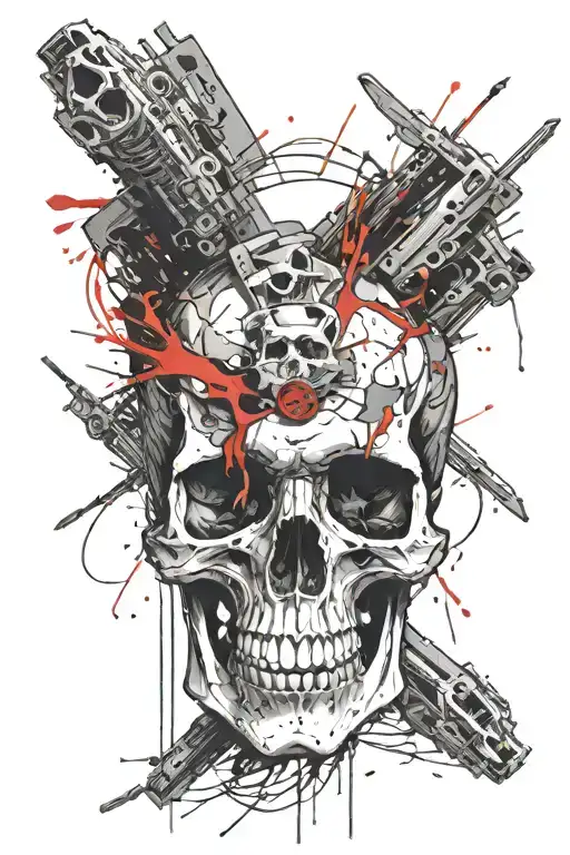 Skull Exploding Itself With A Gunshot Wound