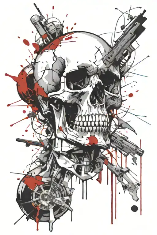 Skull Exploding From A Gunshot Wound