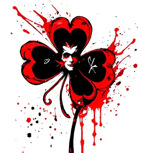 Black Clover -Style -Style Clover With The Image In The Center Of The Live Demon And Even