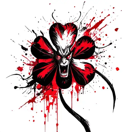 Black Clover -Style -Style Clover With The Image In The Center Of The Live Demon And Even