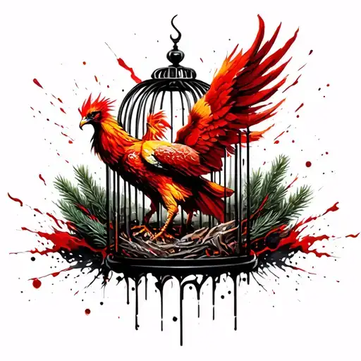 Phoenix In A Cage With Fir And Ashes