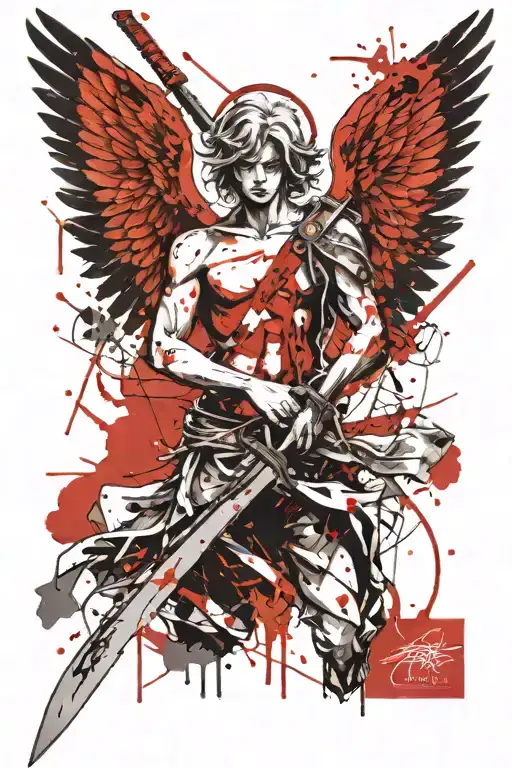Angel Holding A Sword