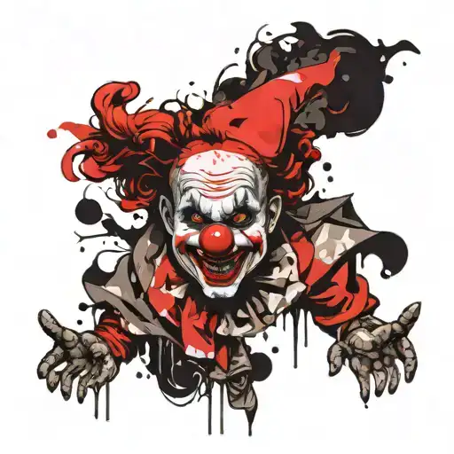 An Ancient Clown Is Juggling Heads With Different Emotions On Them