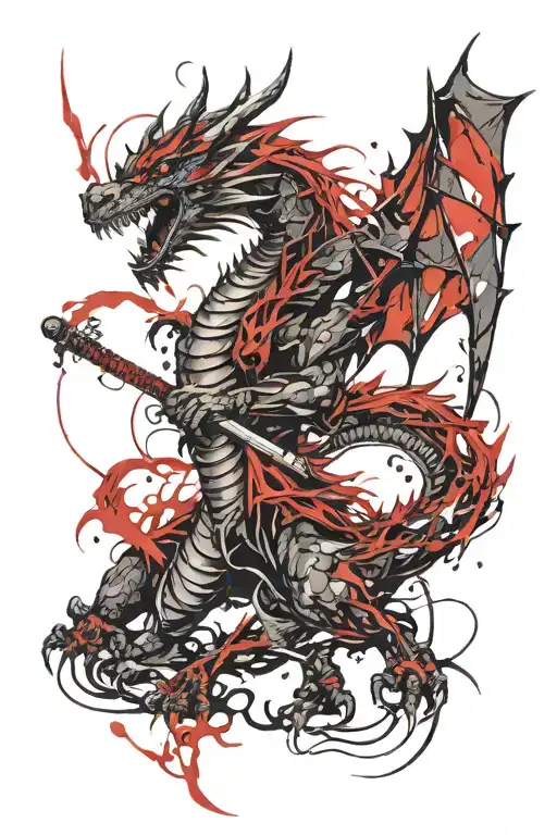 Dragon With Katana