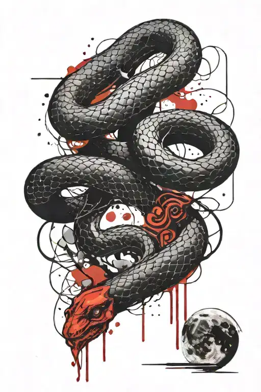 Snake And Moon
