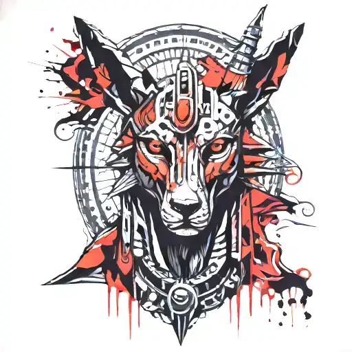 Anubis On A Wooden Egyptian Background