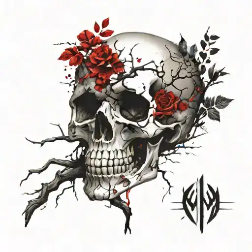 A Tree That With Its Branches Forms A Skull