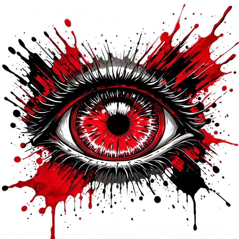 Men Evil Eye Chest Tattoo Design