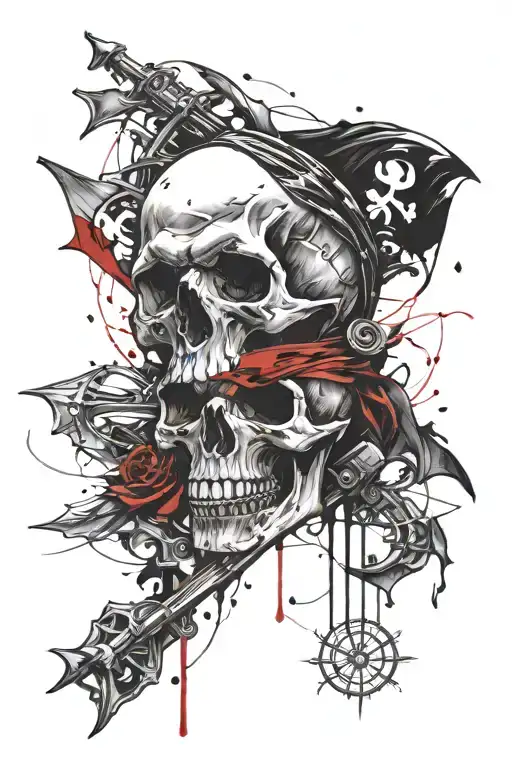 Gruesome Pirate Skull