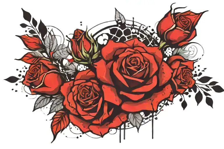 Floral Mandala Two Roses With