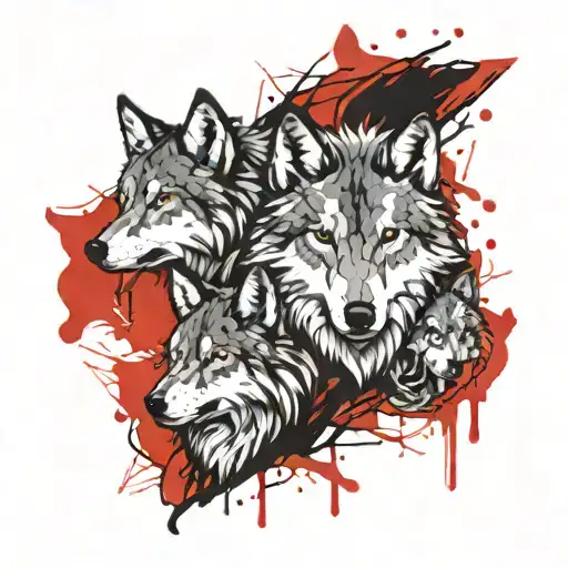 3 Cartoon Wolf Faces