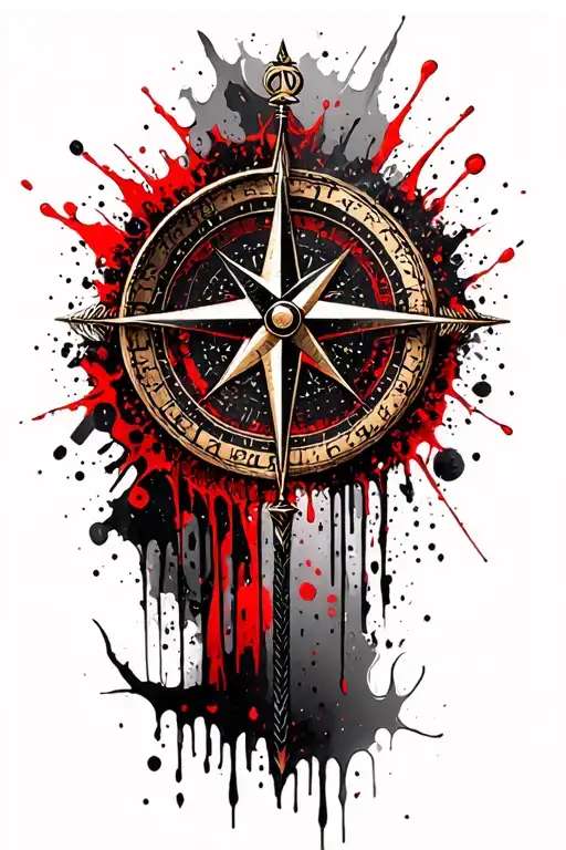 Viking Compass Surrounded By Various