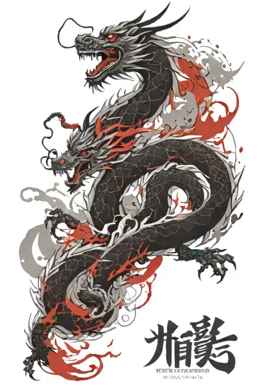 Haku Chinese Dragon Merged Together