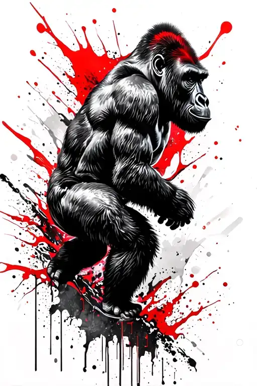 Gorilla Climbing Mountain