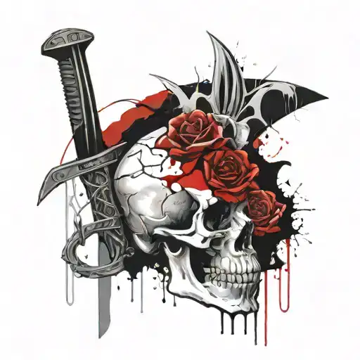 Death With A Scythe Of The Skull Flowers