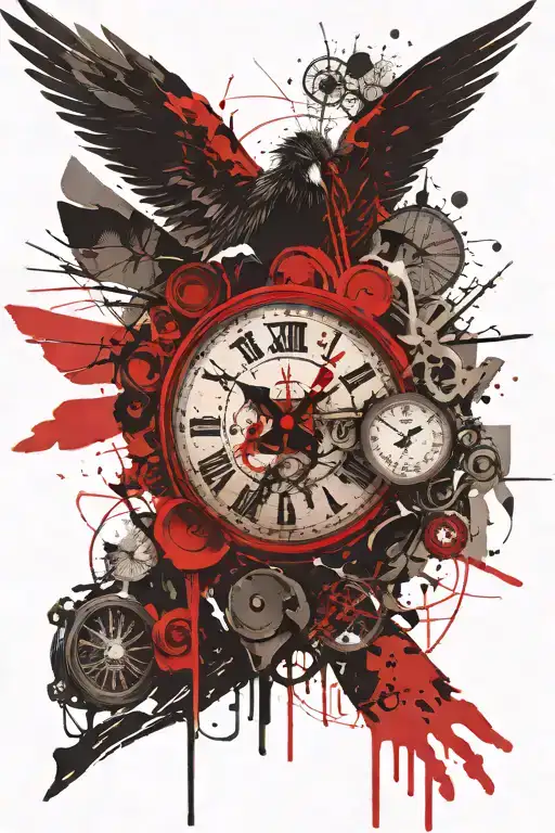 Shadow Angel And Clock Face