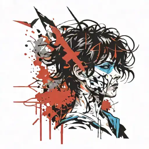 Boy With Black Hair And Blue Eyes With Mask