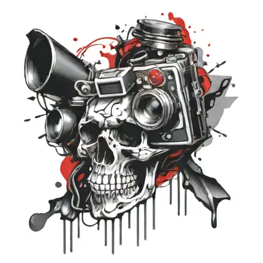 Photo Camera And Skull