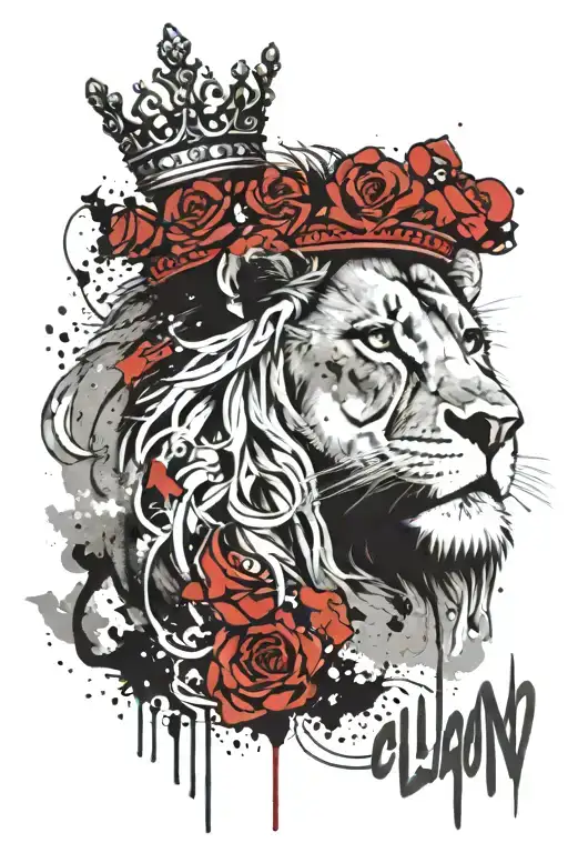 Chicano Lion With Crown