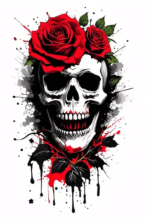 Skulls Vampire Crosses Roses And A Saying