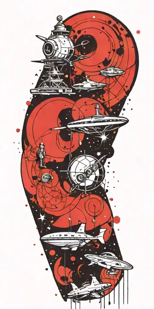 Hitchhiker's Guide To The Galaxy Themed Sci-fi Tattoo With A Sense Of Humor